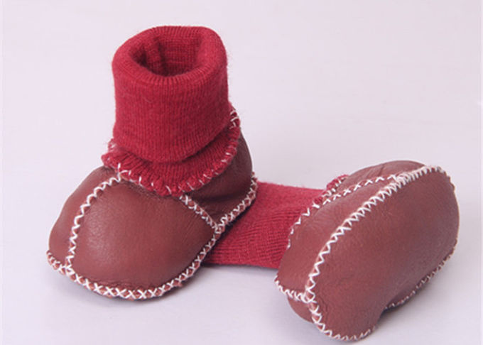 Φυσικές έξοχες μαλακές Sheepskin μωρών προσώπου γουνών διπλές αυστραλιανές μπότες γκρίζες/ροζ