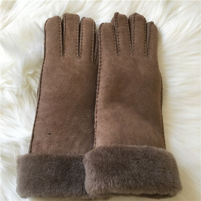 Sheepskin γυναικών χειροποίητα πραγματικά γάντια γαντιών επένδυσης μαλλιού χειμερινών γαντιών 100%