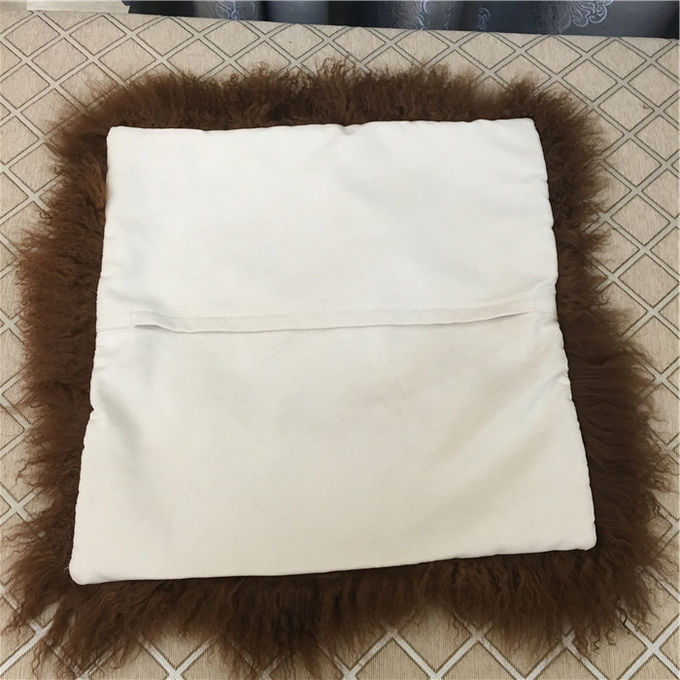 Προσαρμοσμένο μογγολικό Sheepskin χρώματος/μεγέθους διακοσμητικό ρίχνει το μαξιλάρι 1015cm μαλλί