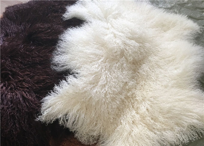 Μογγολική sheepskin δορών 100% μακρυμάλλης Θιβέτ αρνιών κάλυψη πιάτων μαλλιού γουνών σγουρή