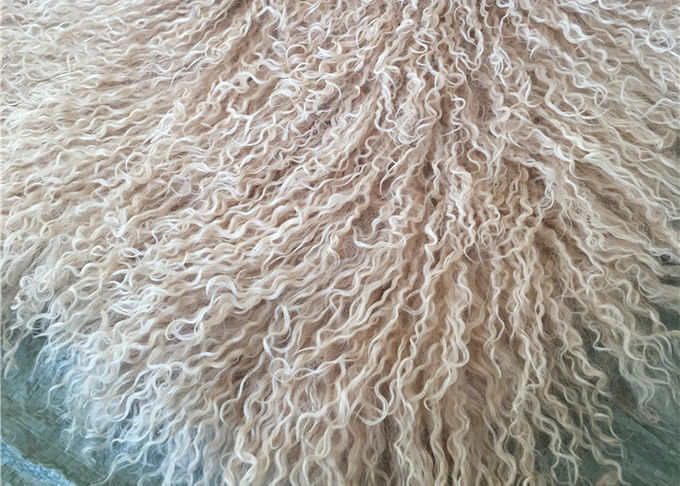 Μακρυμάλλης sheepskin γουνών προβάτων κουβερτών προβιών φυσική σγουρή άσπρη μογγολική κάλυψη σκαμνιών