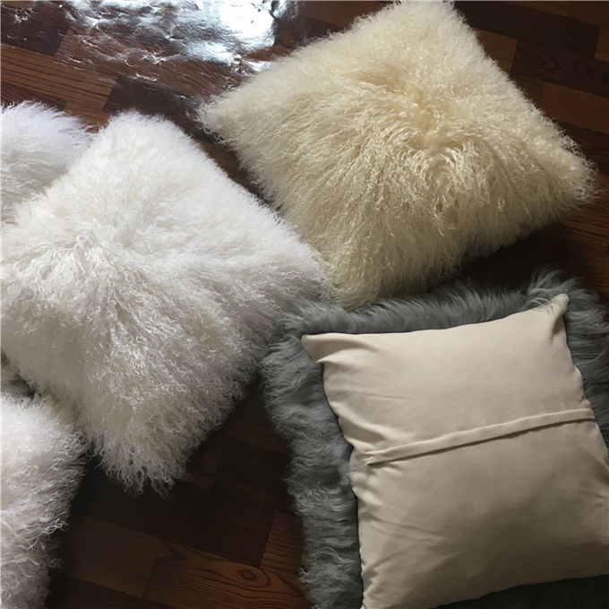 16» μογγολικό sheepskin Sheepskin μαξιλαριών Lambswool μαξιλαροθηκών δέρματος γουνών μαλλιού μογγολικό μαξιλάρι